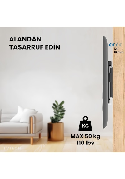 Tvtech I Tv Duvar Askı Aparatı I Deprem Ve Çocuk Kilitli Sistem