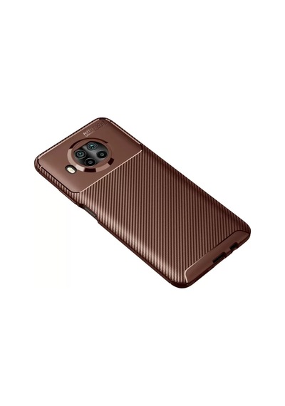 Newface Xiaomi Mi 10t Lite Kılıf Auto Focus Karbon Kapak - Kahverengi