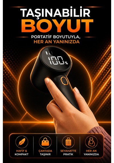 Şarjlı Dijital Tüy Ve Tiftik Temizleyici Led Ekranlı Type C Kumaş Tüy Toplayıcı