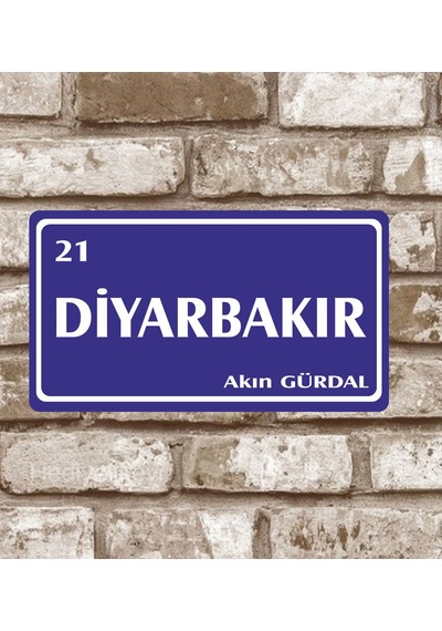 Kişiye Özel Metal Plaka Diyarbakır 21 Retro Poster (29X15)