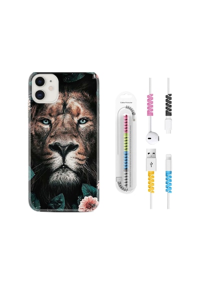 Apple Uyumlu iPhone 12 Mini Kılıf Kablo Koruyuculu Leon Flowers 1307
