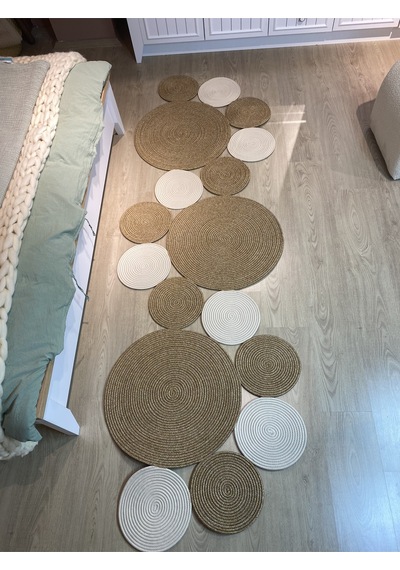Mavaux Snake Hasır Jüt Bej Yolluk Halı Kilim Krem - Kahverengi
