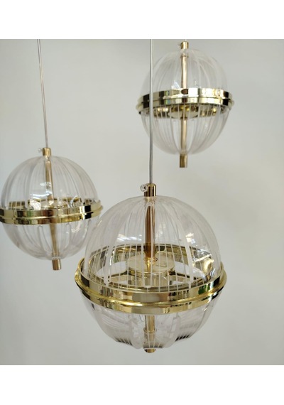 3'lü Modern Led Avize Gold