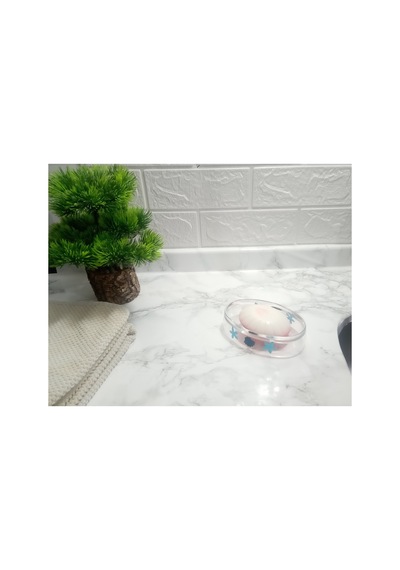 Buççin Online Mağaza Sabunluk Benekli Desen Akrilik 13x7x3cm Akrilik Beyaz Çok Renkli