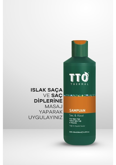 Tto Saç Ve Vücut Şampuanı 500 Ml Yeşil Çay Ağacı Yağı / Tea Tree Oıl
