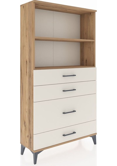 Arges Dolap 2 Raflı 4 Çekmeceli 88x30x163 Çam-aytaşı Çam