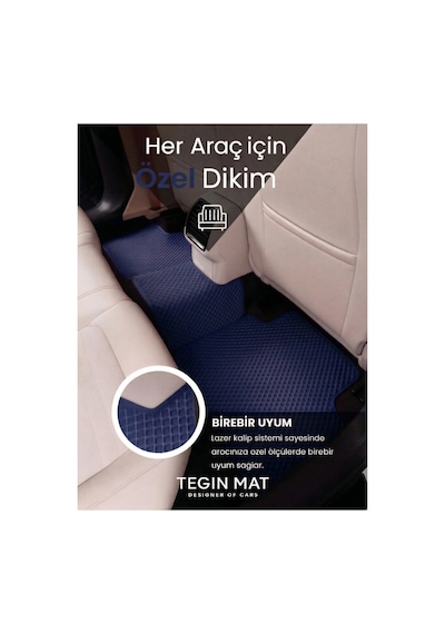 Opel Mokka 2020 2025 Uyumlu Eva Oto Paspas Lacivert Metal Topukluklu Tam Set