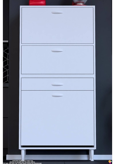 Defne 80 Cm Çok Amaçlı Mutfak Bakliyat Kiler Banyo Dolabı Kahve Köşesi Sepetli Dolap 80x163x32 Cm Beyaz