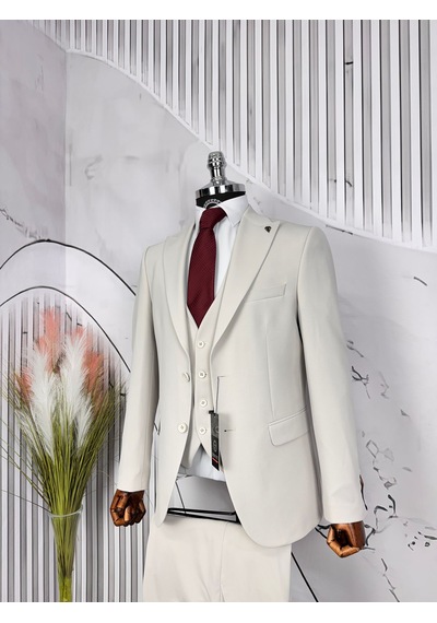 Dupont Classics Dupont Erkek Slim Fit 6 Drop Zara Kumaş Likra Çift Düğme Çift Yırtmaç Yelekli Takım Elbise Krem Dupont Classics Dupont Erkek Slim Fit 6 Drop Zara Kumaş Likra Çift Düğme Çift Yırtmaç Yelekli Takım Elbise Krem
