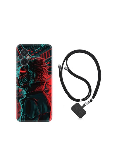 Xiaomi Poco M5 Kılıf İpli Boyun Askılı Desenli Silikon Mask Mand 1686