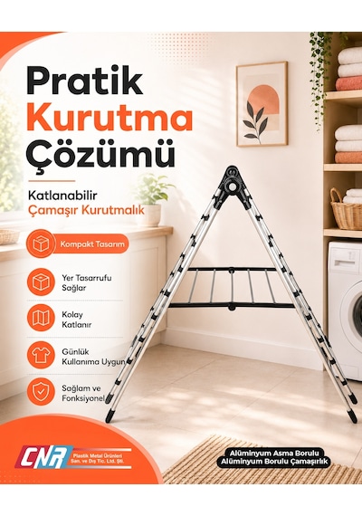 CNR Alüminyum Çamaşır Kurutmalık Askısı Samira Full Alüminyum Çamaşırlık -