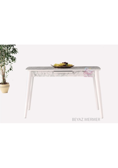 Ortadan Açılabilir Mdf Yemek Masası, Mutfak Masası 70x120 Cm 001