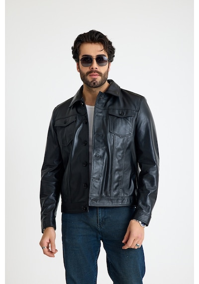 Franko Armondi Jean Model Reguler Erkek Deri Ceket E20-k-899-y Siyah