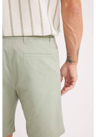 Defacto %100 Pamuk Regular Fit Gabardin Bermuda Şort C7684AX24SM Yeşil
