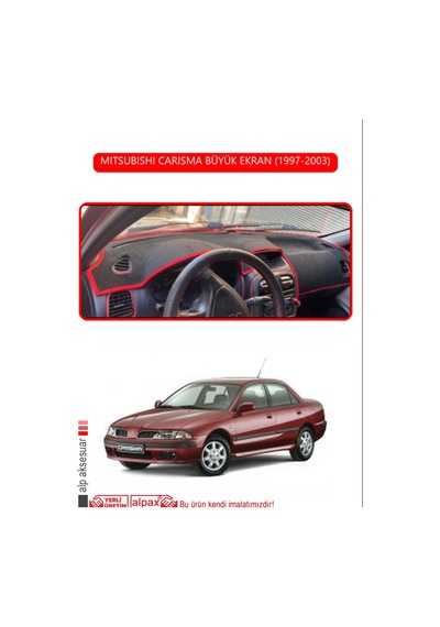 Mıtsubıshı Carısma Büyük Ekran 1997-2003torpido Koruma Halısı Kırmızı Kenar