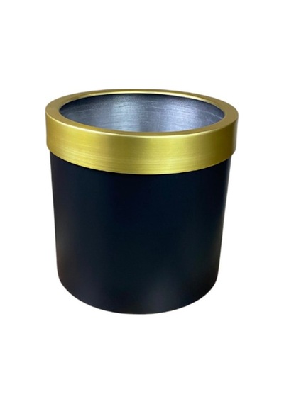 Cihan Çiçekçilik Gold Kemerli 30x30 Siyah Saksı Siyah
