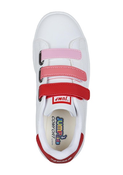 Jump 30110 Kırmızı - Beyaz Cırtlı Kız Çocuk Sneaker Günlük Spor Ayakkabı