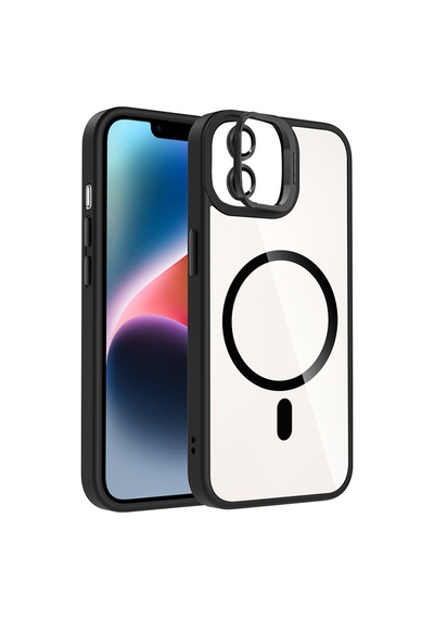 Joko Apple Uyumlu iPhone 11 Remim Lensli Magsafe Standlı Kapak - Siyah Siyah