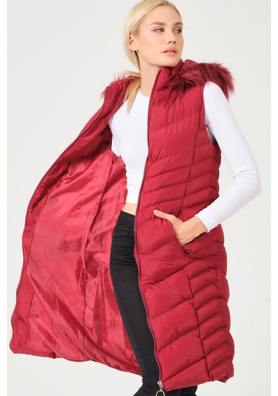 Dewberry Bayan Yelek Z6725 Açık Bordo