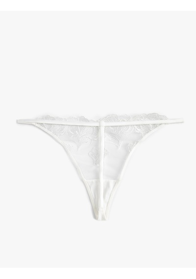 Koton String Külot Dantelli Çiçekli Beyaz 3slk30069mk Beyaz