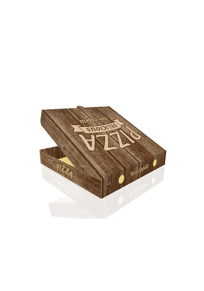 Baskılı Pizza Kutusu 26x26x4 Cm 100 Adet