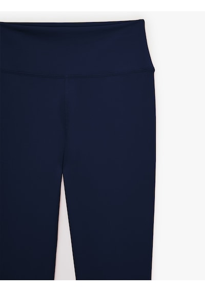Koton Yüksek Bel Slim Fit Dikişli Spor Tayt Lacivert 6sak40300nk