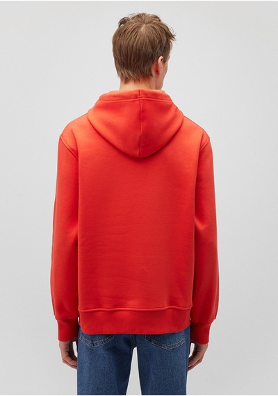 Mavi - Mavi Logo Nakışlı Kapüşonlu Kırmızı Sweatshirt 065809-70481 Kırmızı