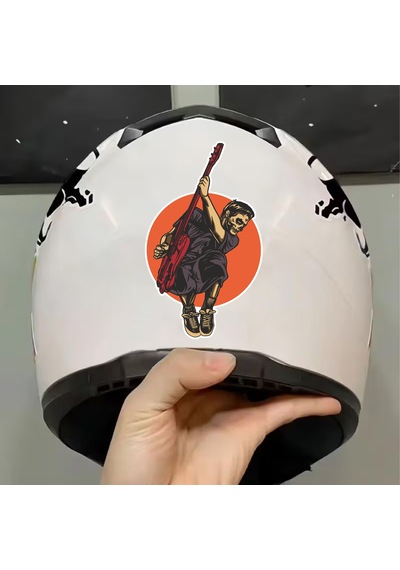 Gitar Çalan Zombi Sticker - Araba Oto Motosiklet Cam Kask Sticker - 00039 60X36 Cm