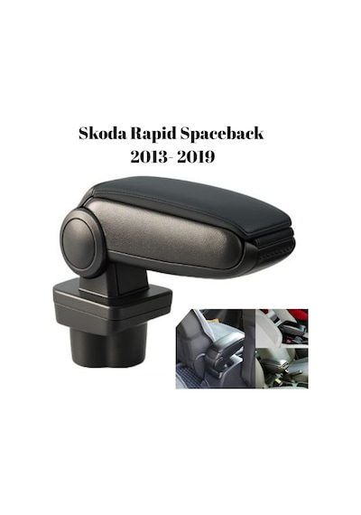 Skoda Rapid Spaceback 2013 2014 2015 2016 2017 2018 2019 Uyumlu Araca Ozel Kolcak Kol Dayama Orta Konsol Siyah