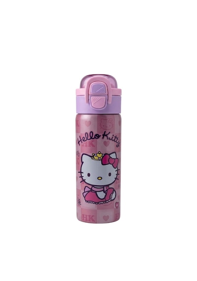 Hello Kitty Çift Fonksiyon Kapaklı Çelik Matara 600ml 3834 Pembe