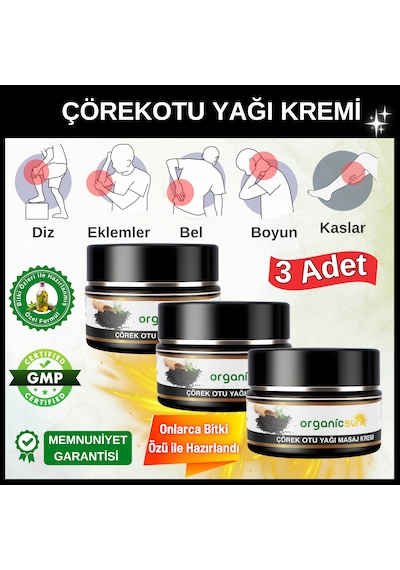 Organicsun Çörek Otu Yağlı Masaj Kremi 3 x 100 ML