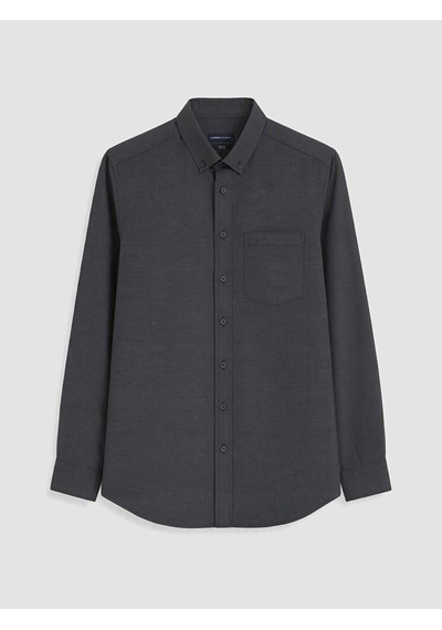 Lcwaıkıkı Classic Antrasit Regular Fit Armürlü Erkek Gömlek
