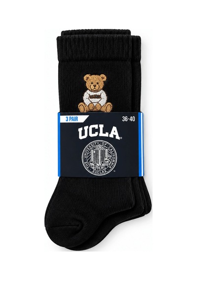 UCLA Sıerra 3'lü Siyah Lacivert Bordo Uzun Pamuklu Jakarlı Standard Fit Unisex Çorap Siyah-lacivert