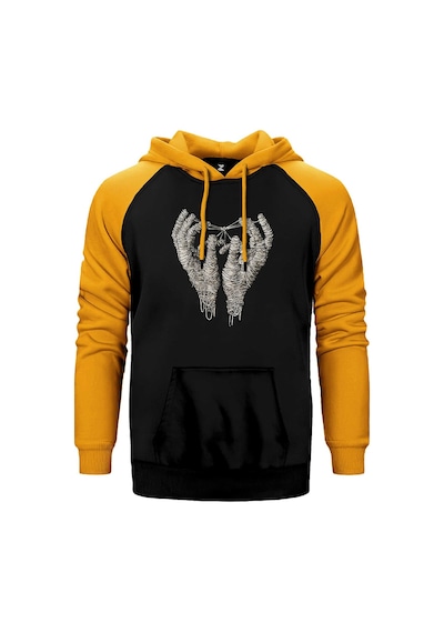 Mummy Hands Sarı Renk Reglan Kol Kapşonlu Sweatshirt Sarı