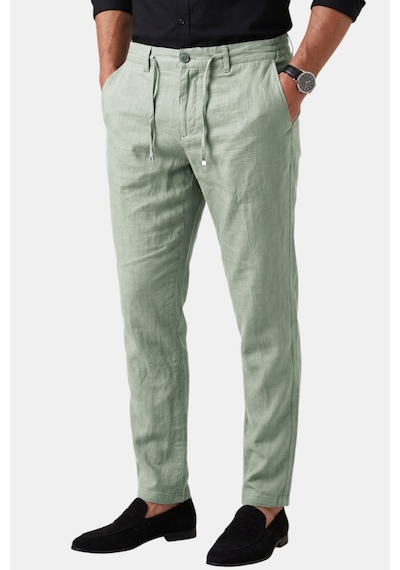Deepsea Açık Yeşil Slim Fit Likralı Keten Dokulu Lastikli Belli İpli Yazlık Erkek Pantolon 2603001 Deepsea Açık Yeşil Slim Fit Likralı Keten Dokulu Lastikli Belli İpli Yazlık Erkek Pantolon 2603001
