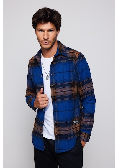 Tudors Slim Fit Dar Kesim Kareli Oduncu Erkek Gömlek-29504-multi Çok Renkli Tudors Slim Fit Dar Kesim Kareli Oduncu Erkek Gömlek-29504-multi Çok Renkli