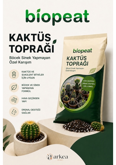 Kaktüs Ve Sukulent Toprağı 7 Litre Hava Geçirgen Drenaj Destekli Özel Karışım 1000