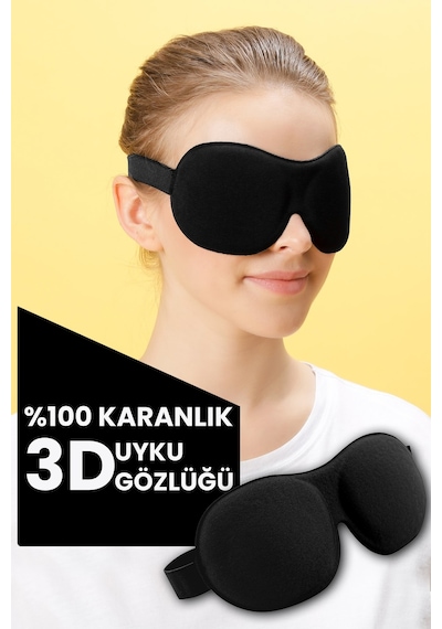 Viscofoam Uyku Gözlüğü Uyku Bandı 3d Uyku Gözlüğü Siyah