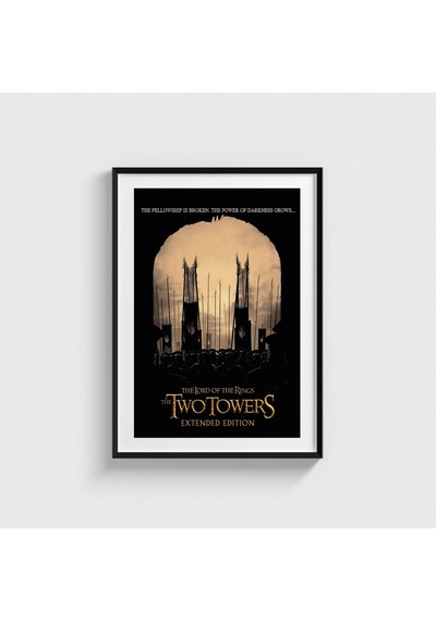 The Lord Of The Rings: The Two Towers 2002 Film Posteri Tablo Çerçeveli Poster Duvar Dekorasyonu Siyah Çerçeveli Tablo Siyah Çerçeveli Tablo Dn11d398sıyah