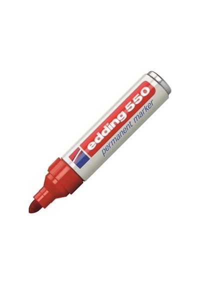 Edding 550 Yuvarlak Uçlu Kırmızı Permanent Markör 10lu Paket