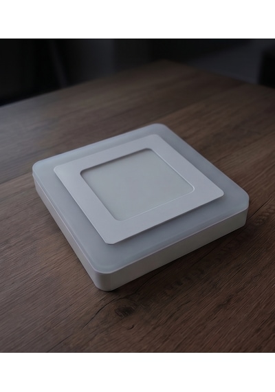 Kare Sıva Üstü Led Spot Armatür 9 Watt Çift Renk Üç Kademe Kırmızı Beyaz Gece Lambası
