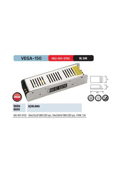 Horoz Vega-150 12A 150W Led Trafosu