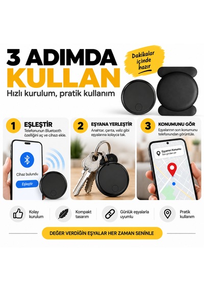 Akıllı  İos Android Uyumlu Anahtarlıklı Eşya Bulucu Bluetooth Akıllı  Tekli Paket