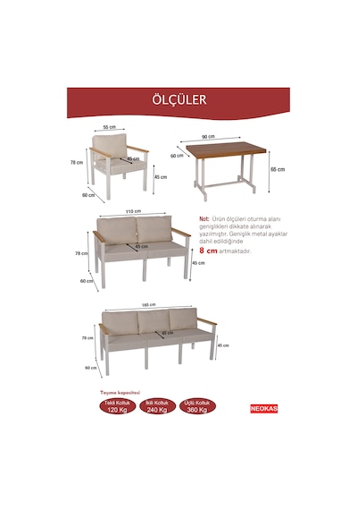 Neokas Metal Balkon Seti, Bahçe Takımı, Kafe Koltuk Oturma Grubu 1 + 1 + 2 + 3 + M Antrasit Neokas Metal Balkon Seti, Bahçe Takımı, Kafe Koltuk Oturma Grubu 1 + 1 + 2 + 3 + M Antrasit