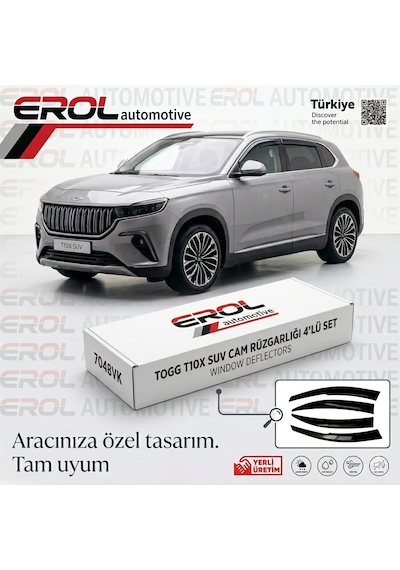Togg T10x 4'lü Suv Cam Rüzgarlığı Siyah