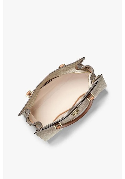 Michael Kors Kadın Borsa A Mano Monogram Desenli Çanta - Krem/kahve Vanilla - Acrn
