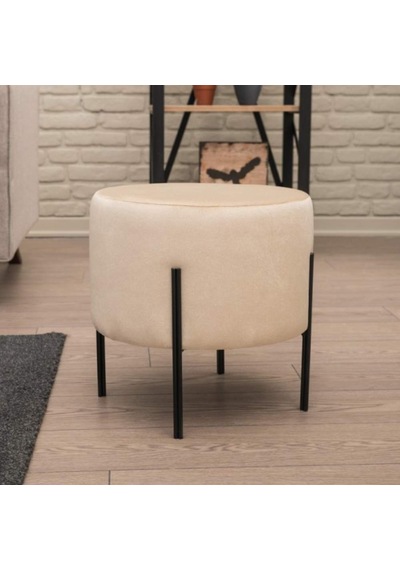 Dior Dekoratif Puf - Krem 40x40x40 Cm Krem