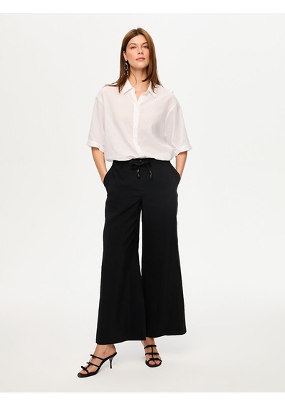 Wide Leg Fit Modallı Beli Lastikli Pantolon S26pnt029 Us26pnt02910 Siyah