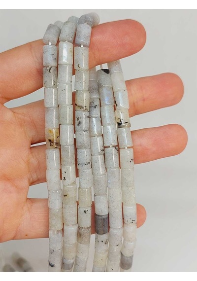 Bileklik Boy Ay Taşı Silindir Kesim 5.5x7.5mm Yarım Dizi 49316 18cm Uzunluğundadır Çok Renkli