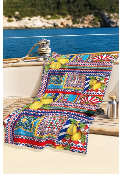 Limon Desenli Akdeniz Marin Plaj Havlusu - Sicilya Esintili Renkli Hızlı Kuruyan Mikrofiber Havlu Yumuşak Menekşe Limon Desenli Akdeniz Marin Plaj Havlusu - Sicilya Esintili Renkli Hızlı Kuruyan Mikrofiber Havlu Yumuşak Menekşe